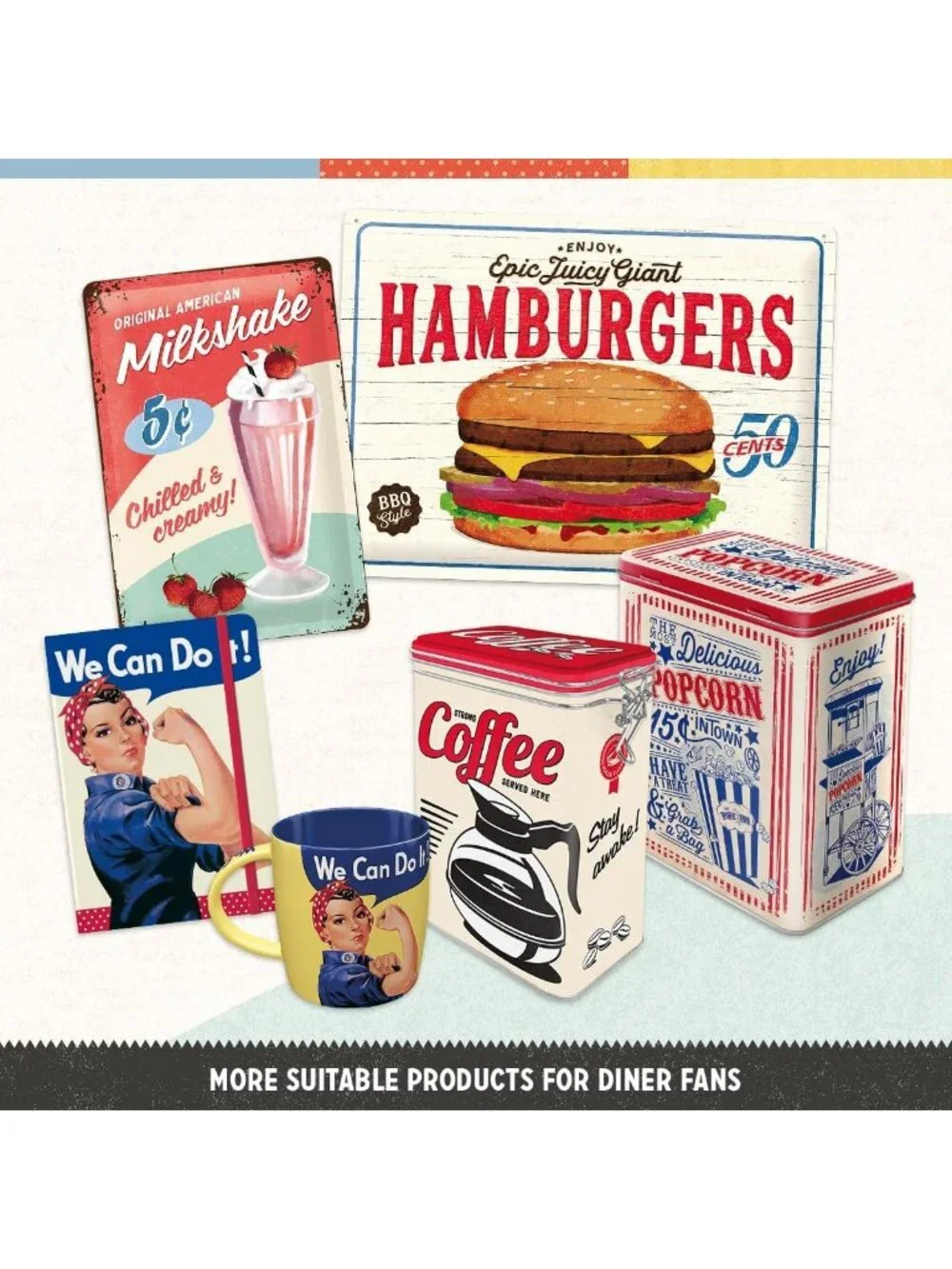 Vintage USA Diner Hot Dog Retro Tin Sign | 7.9